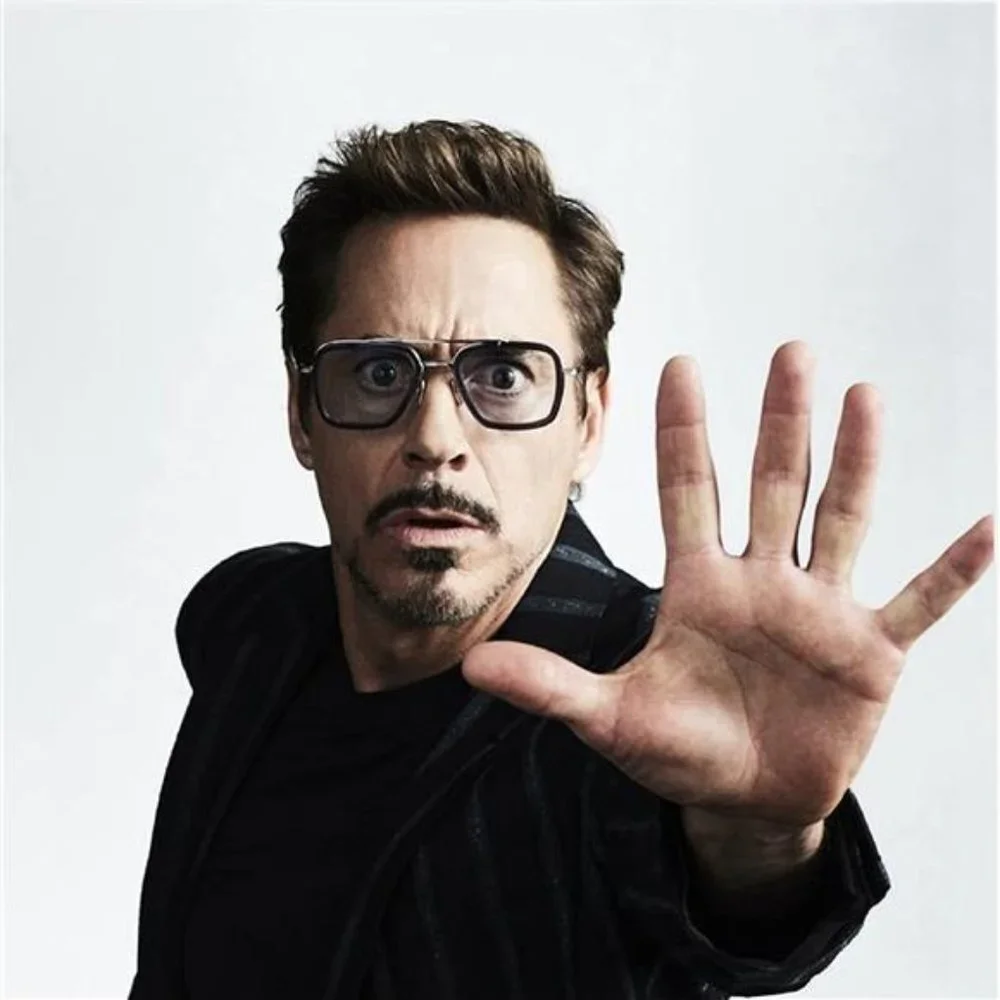Unisex Polarized Vintage Square Metal Frame Iron Man and Spider-Man Eyeglasses